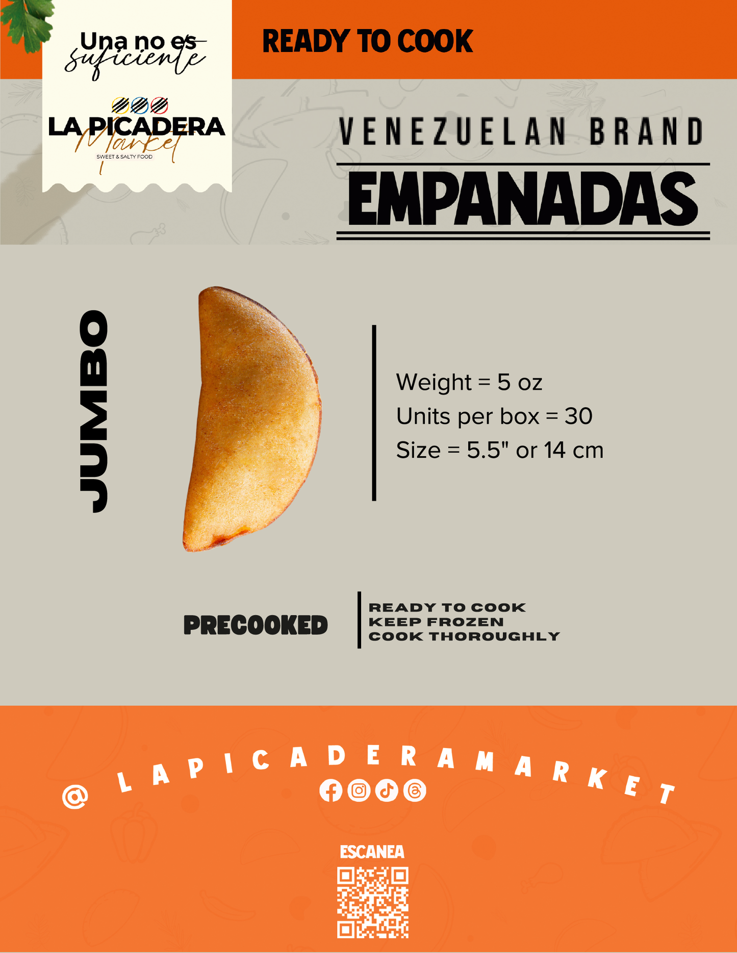 Empanadas Jumbo | 30 Unidades