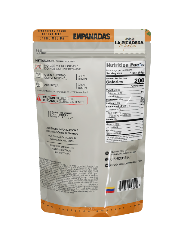 Empanadas Gourmet de Carne Molida | 8 Unidades