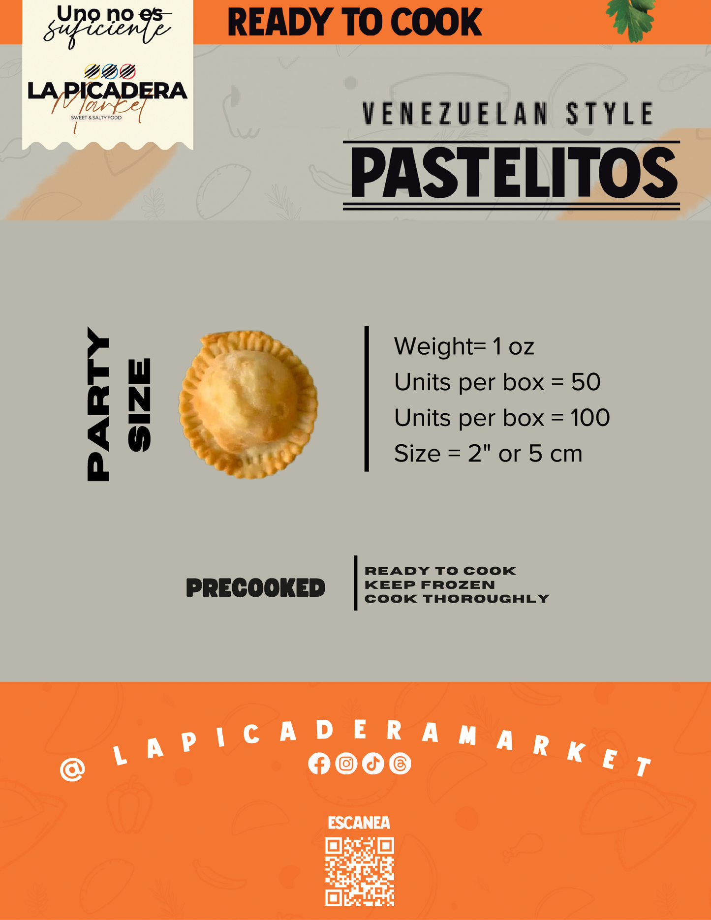 Pastelitos Tamaño Fiesta | 50 Units