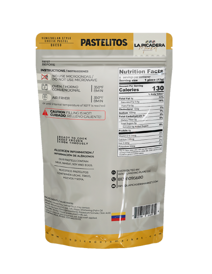 Pastelitos Gourmet Queso Rallado | 8 Unidades